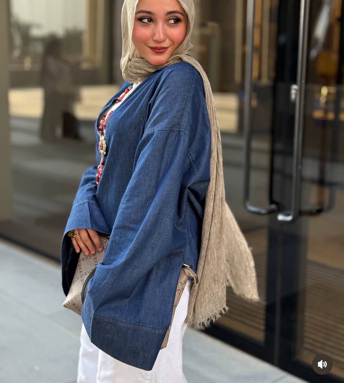 OVERSIZED DENIM BLOUSE
