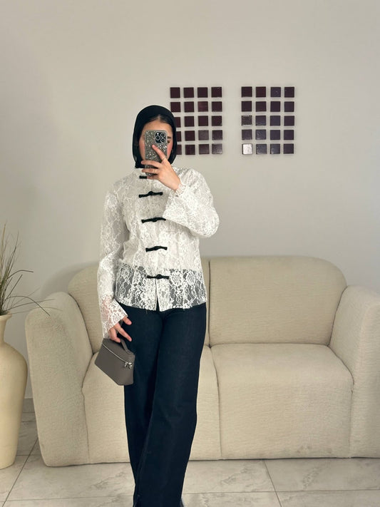 LACE DETAIL SHEER BLOUSE ✨