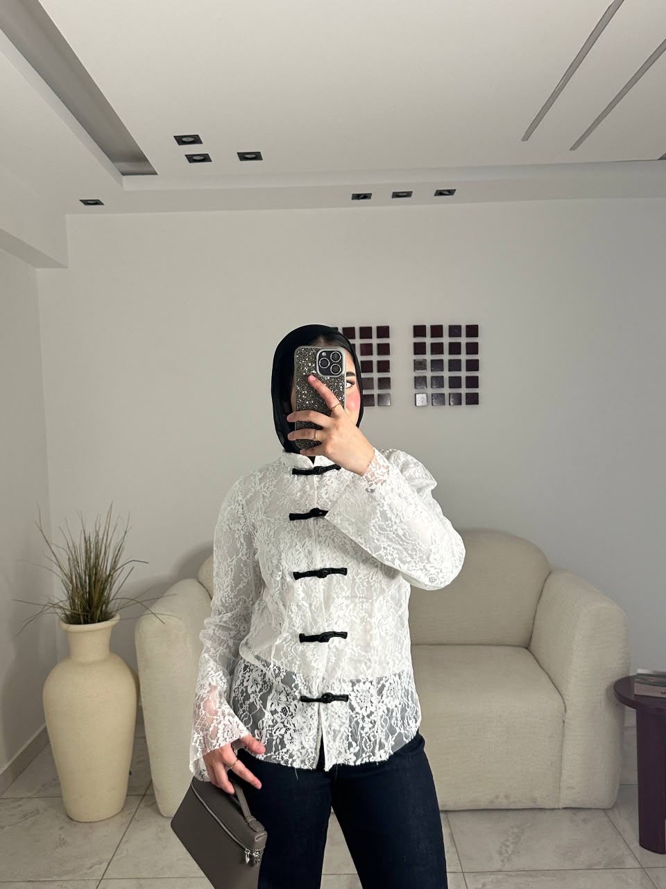 LACE DETAIL SHEER BLOUSE ✨