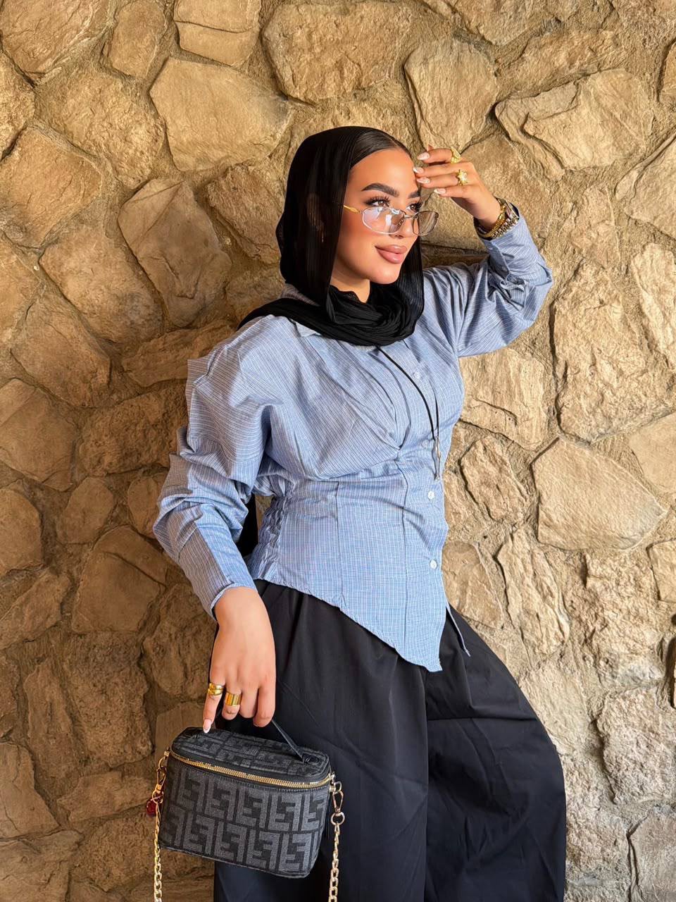 CHIC WAIST RUCHED BLOUSE