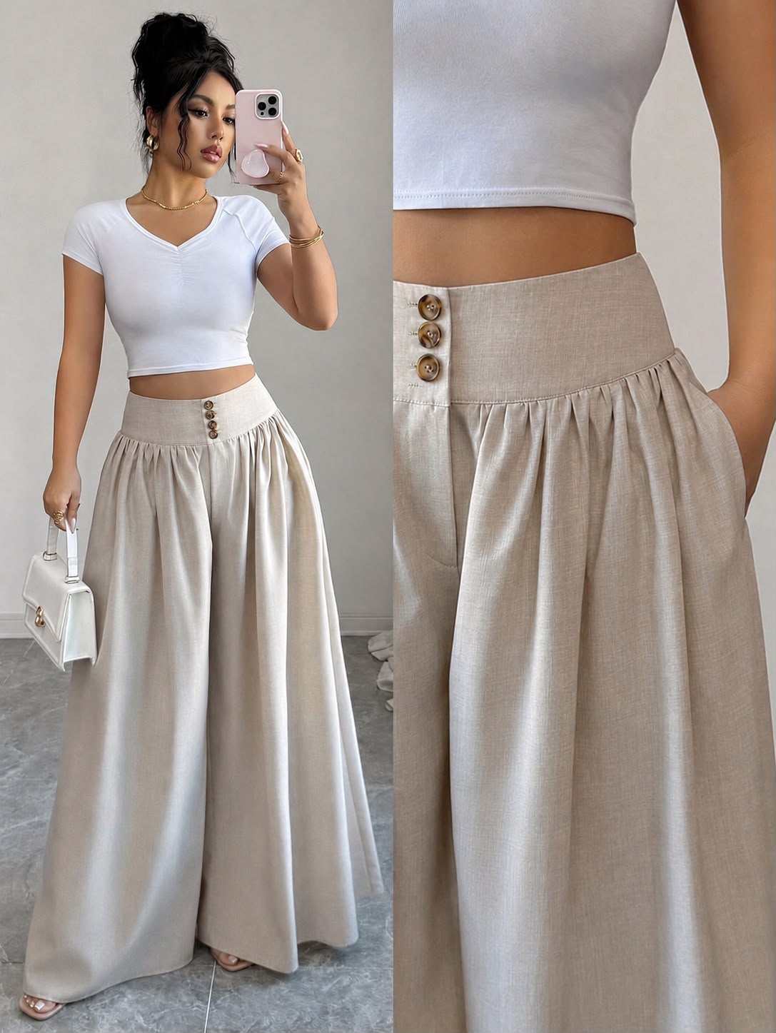 Beryl Pant - oversized pure linen pants by Vogo