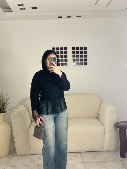 LACE DETAIL SHEER BLOUSE ✨